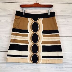 Merona Stylish Tan and Black Women's A-line Skirt Size 12